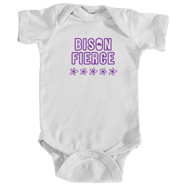 Bison Fierce Purple Flowers Infant Bodysuit