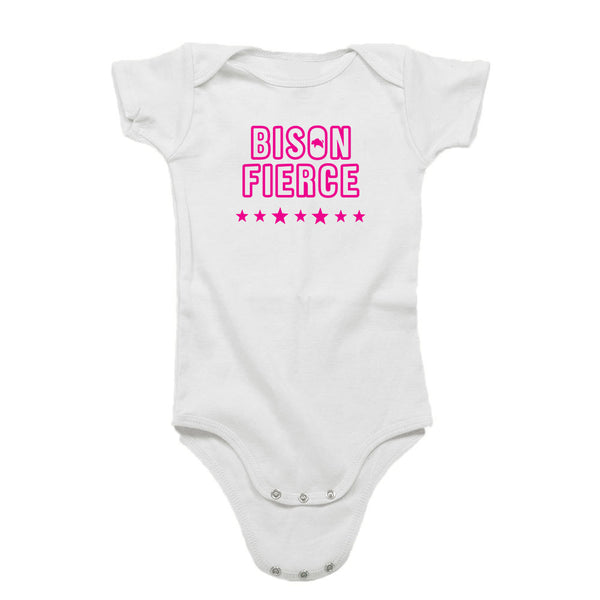 Bison Fierce Hot Pink Stars Organic Cotton Infant Bodysuit